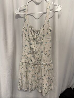 wild fable White Mini Dress with Blue Floral Print